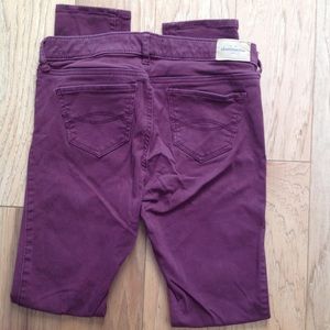 Abercrombie denim jeans maroon stretch pockets s16